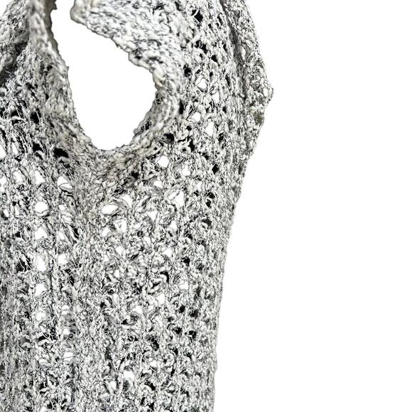 POL open weave, oversized crew neck, cropped sleeveless sweater, women's size S - Picture 4 of 9